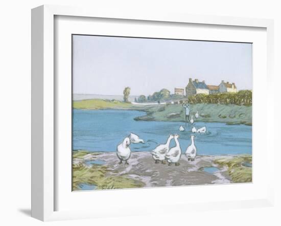 La Mare aux oies-Alfred Sisley-Framed Giclee Print