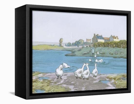 La Mare aux oies-Alfred Sisley-Framed Premier Image Canvas
