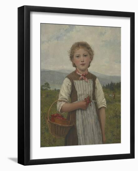 La Mariette Aux Fraises, 1884 (Oil on Canvas)-Albert Anker-Framed Giclee Print