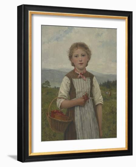 La Mariette Aux Fraises, 1884 (Oil on Canvas)-Albert Anker-Framed Giclee Print