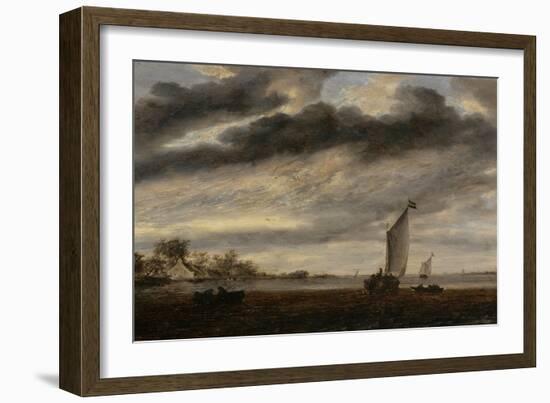 La Marine d'Or, soleil couchant-Salomon Van Ruysdael-Framed Giclee Print