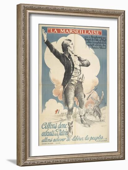 La Marseillaise. a Patriotic French Poster Depicting a French Slodier Of the 18th Or 17th Century-null-Framed Giclee Print