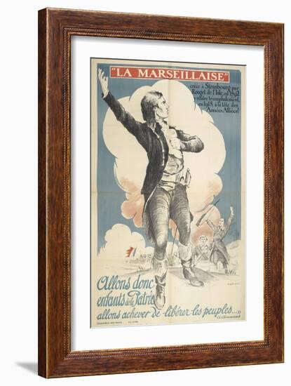 La Marseillaise. a Patriotic French Poster Depicting a French Slodier Of the 18th Or 17th Century-null-Framed Giclee Print