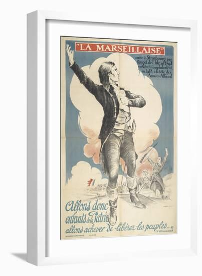 La Marseillaise. a Patriotic French Poster Depicting a French Slodier Of the 18th Or 17th Century-null-Framed Giclee Print