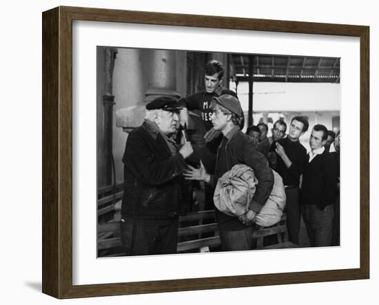 La Mer a boire MARE MATTO by RenatoCastellani with Jean-paul Belmondo, 1963 (b/w photo)-null-Framed Photo