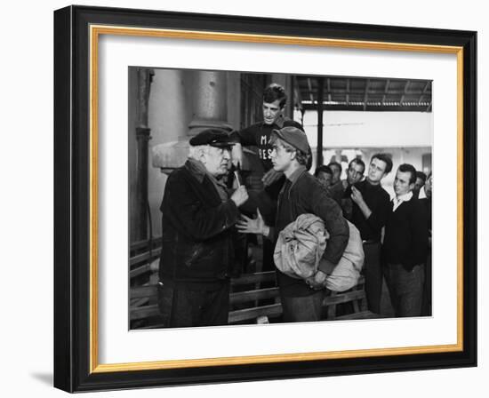 La Mer a boire MARE MATTO by RenatoCastellani with Jean-paul Belmondo, 1963 (b/w photo)-null-Framed Photo