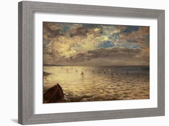 La Mer vue des hauteurs de Dieppe-Eugene Delacroix-Framed Giclee Print