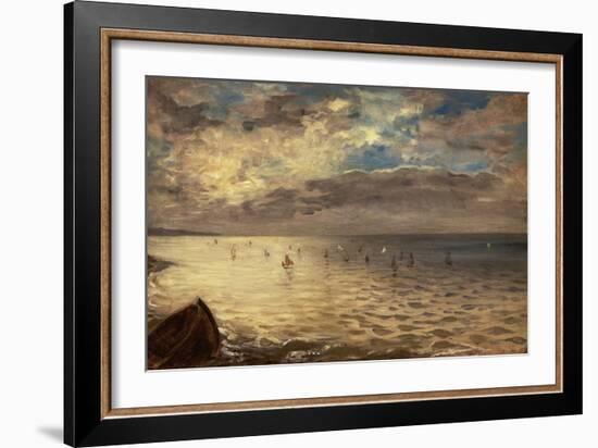 La Mer vue des hauteurs de Dieppe-Eugene Delacroix-Framed Giclee Print