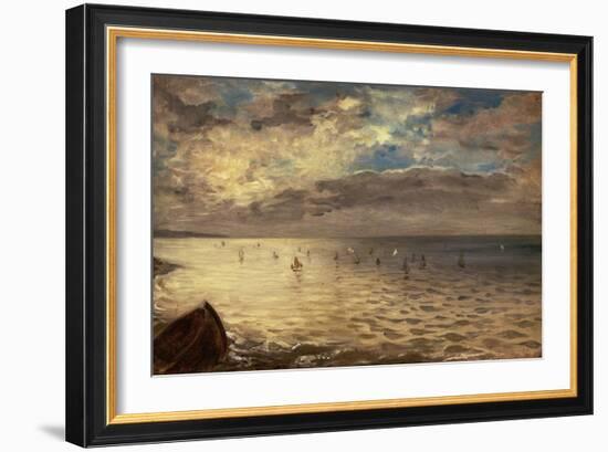 La Mer vue des hauteurs de Dieppe-Eugene Delacroix-Framed Giclee Print