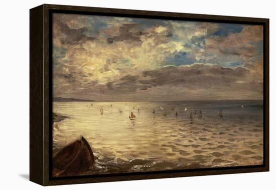 La Mer vue des hauteurs de Dieppe-Eugene Delacroix-Framed Premier Image Canvas