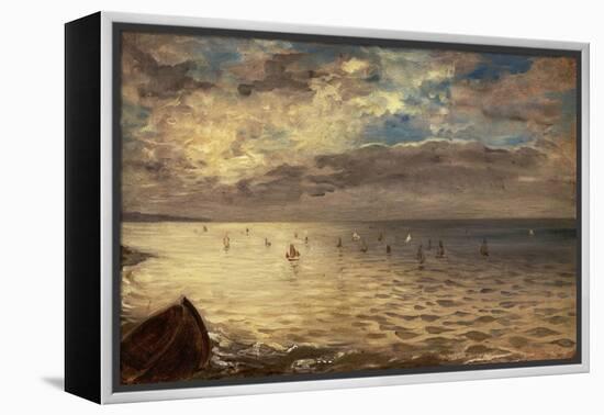 La Mer vue des hauteurs de Dieppe-Eugene Delacroix-Framed Premier Image Canvas