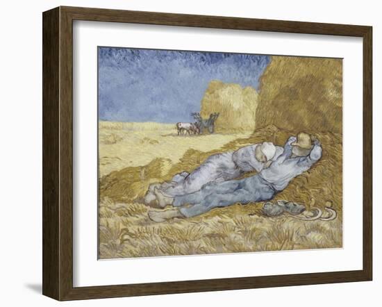 La méridienne ou la sieste (d'après Millet)-Vincent van Gogh-Framed Giclee Print