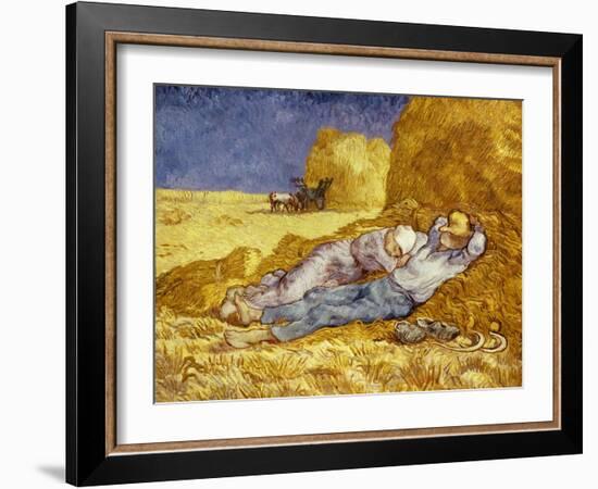 La Méridienne Ou La Sieste, Siesta at Noon, after 1866 Pastel Drawing by Millet, 1890-Vincent van Gogh-Framed Giclee Print