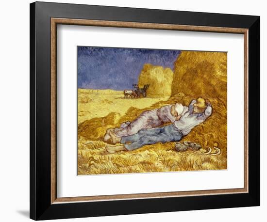 La Méridienne Ou La Sieste, Siesta at Noon, after 1866 Pastel Drawing by Millet, 1890-Vincent van Gogh-Framed Premium Giclee Print