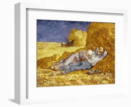 La Méridienne Ou La Sieste, Siesta at Noon, after 1866 Pastel Drawing by Millet, 1890-Vincent van Gogh-Framed Premium Giclee Print