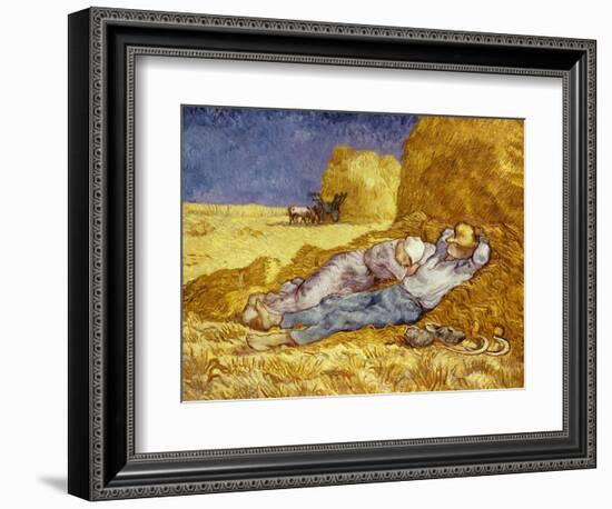 La Méridienne Ou La Sieste, Siesta at Noon, after 1866 Pastel Drawing by Millet, 1890-Vincent van Gogh-Framed Premium Giclee Print