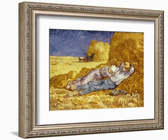 La Méridienne Ou La Sieste, Siesta at Noon, after 1866 Pastel Drawing by Millet, 1890-Vincent van Gogh-Framed Giclee Print