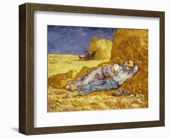 La Méridienne Ou La Sieste, Siesta at Noon, after 1866 Pastel Drawing by Millet, 1890-Vincent van Gogh-Framed Giclee Print