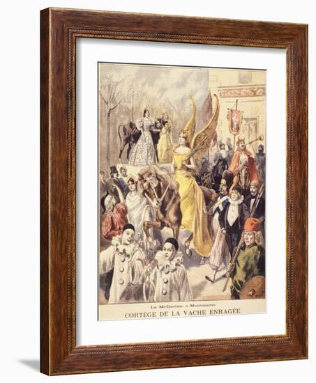 La Mi-Carême à Montmartre - cortège de la vache enragée-F. Méaulle-Framed Giclee Print