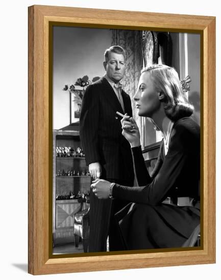 La minute by verite The moment of truth by JeanDelannoy with Jean Gabin and Michele Morgan, 1952 (b-null-Framed Stretched Canvas