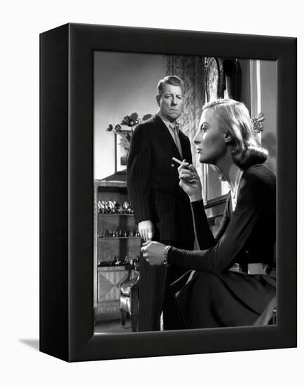 La minute by verite The moment of truth by JeanDelannoy with Jean Gabin and Michele Morgan, 1952 (b-null-Framed Stretched Canvas