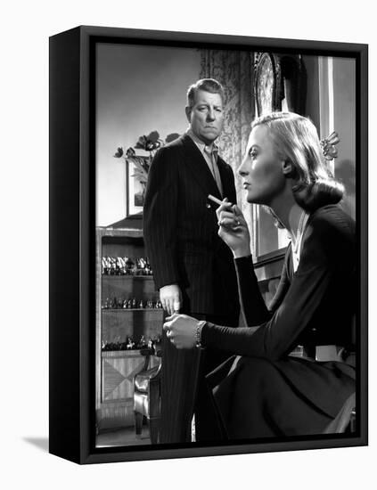 La minute by verite The moment of truth by JeanDelannoy with Jean Gabin and Michele Morgan, 1952 (b-null-Framed Stretched Canvas