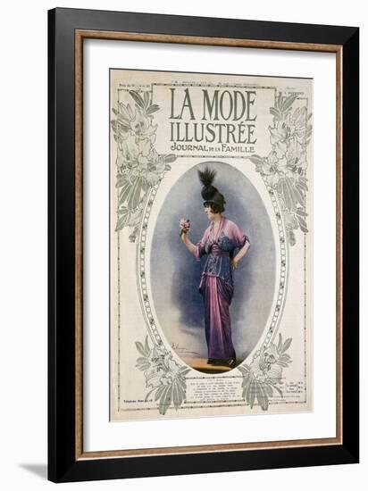 La Mode Illustree Cover, August 1934, Italian Fashion Magazine-null-Framed Giclee Print