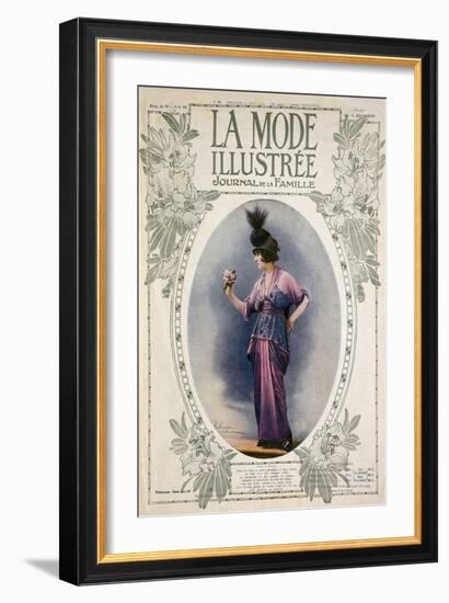 La Mode Illustree Cover, August 1934, Italian Fashion Magazine-null-Framed Giclee Print
