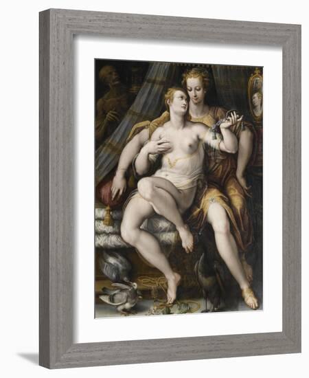 La Moderation désarmant la Vanité-Jan van der Straet-Framed Giclee Print