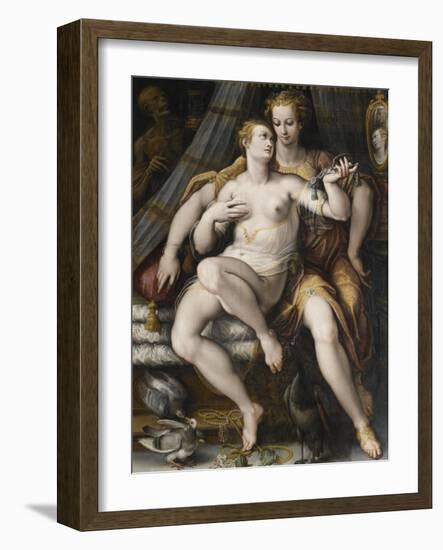 La Moderation désarmant la Vanité-Jan van der Straet-Framed Giclee Print