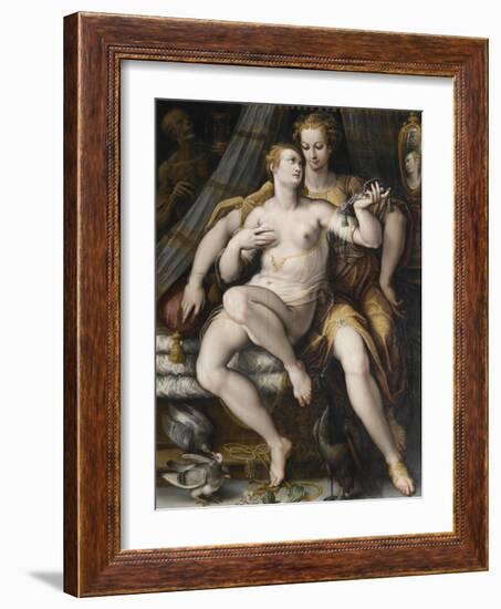 La Moderation désarmant la Vanité-Jan van der Straet-Framed Giclee Print