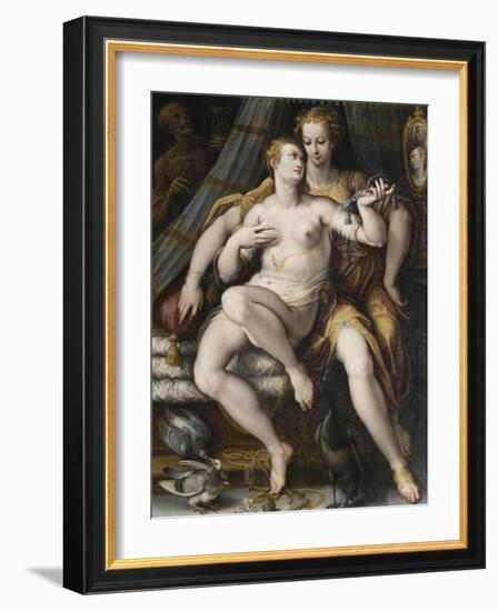 La Moderation désarmant la Vanité-Jan van der Straet-Framed Giclee Print