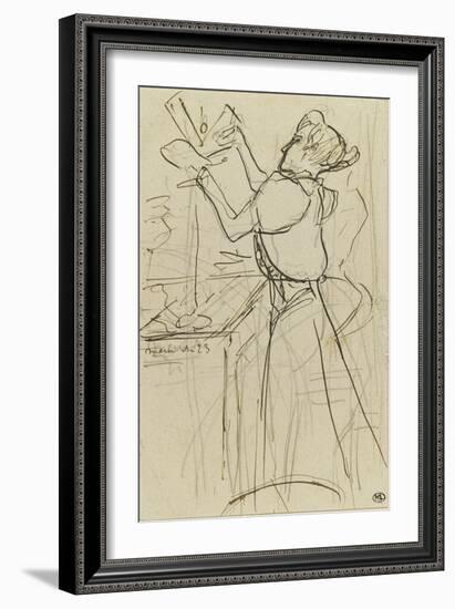 La Modiste : Mlle Le Margonin chez Mme Renée Vert-Henri de Toulouse-Lautrec-Framed Giclee Print