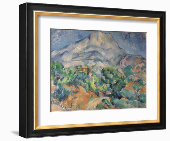 La montagne Sainte-Victoire au-dessus de la route du Tholonet-Paul Cézanne-Framed Giclee Print