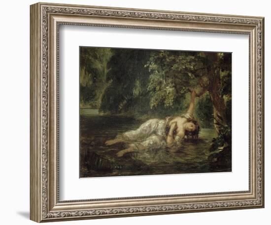 La mort d'Ophélie (Shakespeare, Hamlet)-Eugene Delacroix-Framed Giclee Print