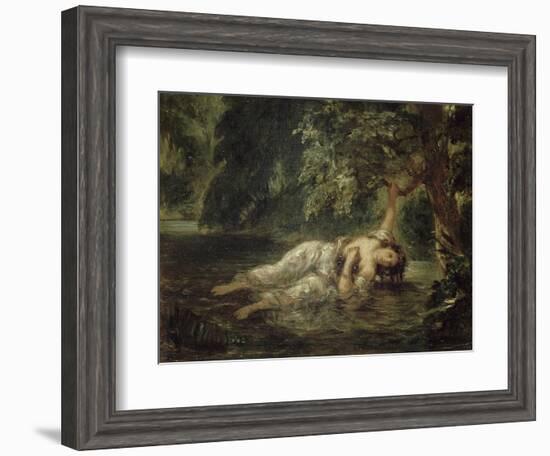 La mort d'Ophélie (Shakespeare, Hamlet)-Eugene Delacroix-Framed Giclee Print