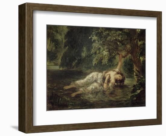 La mort d'Ophélie (Shakespeare, Hamlet)-Eugene Delacroix-Framed Giclee Print