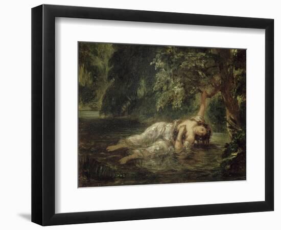 La mort d'Ophélie (Shakespeare, Hamlet)-Eugene Delacroix-Framed Giclee Print