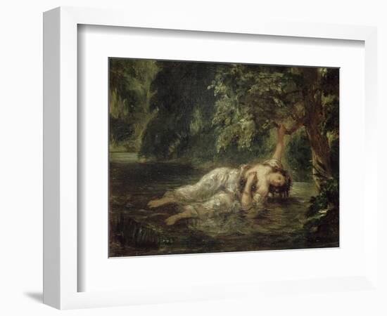 La mort d'Ophélie (Shakespeare, Hamlet)-Eugene Delacroix-Framed Giclee Print