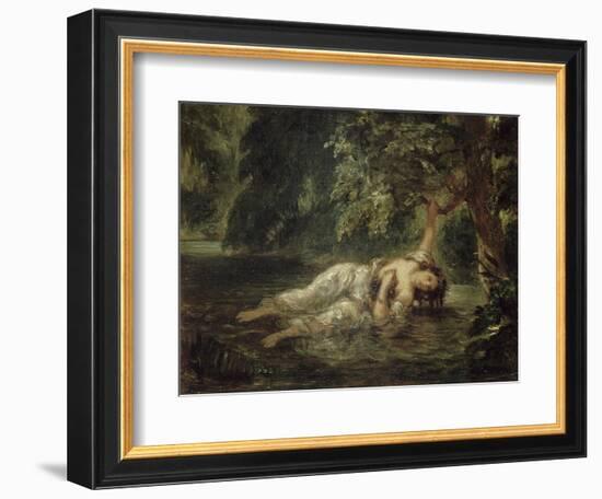 La mort d'Ophélie (Shakespeare, Hamlet)-Eugene Delacroix-Framed Giclee Print