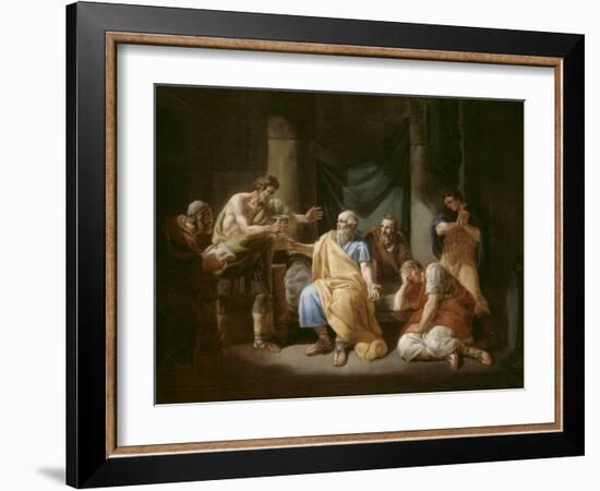 La mort de Socrate-François Louis Joseph Watteau-Framed Giclee Print