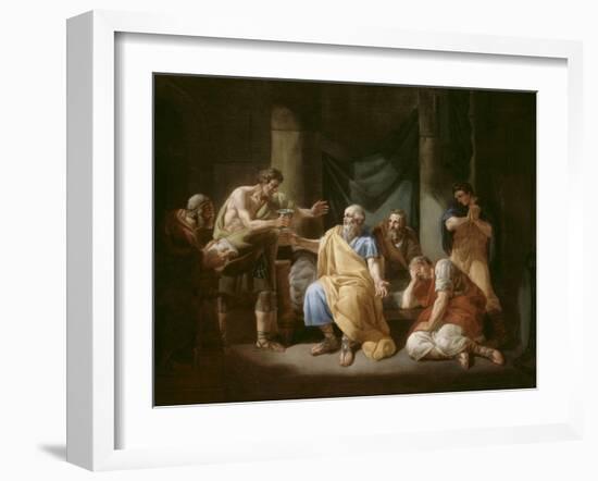 La mort de Socrate-François Louis Joseph Watteau-Framed Giclee Print