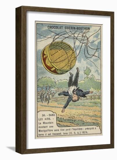 La Mountain Falling from His Balloon, Iona, Usa, 1874-null-Framed Giclee Print