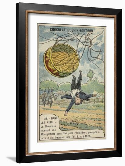 La Mountain Falling from His Balloon, Iona, Usa, 1874-null-Framed Giclee Print