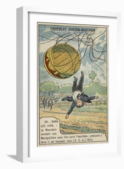 La Mountain Falling from His Balloon, Iona, Usa, 1874-null-Framed Giclee Print