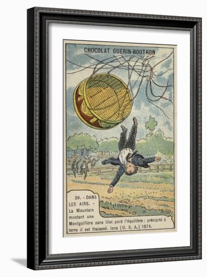 La Mountain Falling from His Balloon, Iona, Usa, 1874-null-Framed Giclee Print