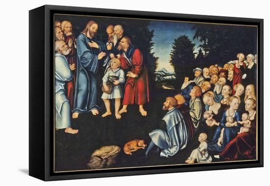 La Multiplication Des Pains - the Miracle of the Five Loaves and Two Fishes, by Cranach, Lucas, The-Lucas the Elder Cranach-Framed Premier Image Canvas