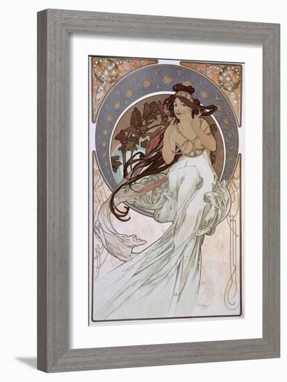 La Musique - by Mucha, 1898.-Alphonse Marie Mucha-Framed Giclee Print