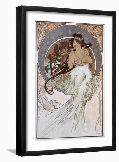 La Musique - by Mucha, 1898.-Alphonse Marie Mucha-Framed Giclee Print