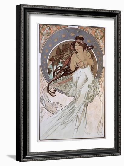 La Musique - by Mucha, 1898.-Alphonse Marie Mucha-Framed Giclee Print